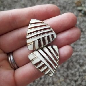 White triangle earrings